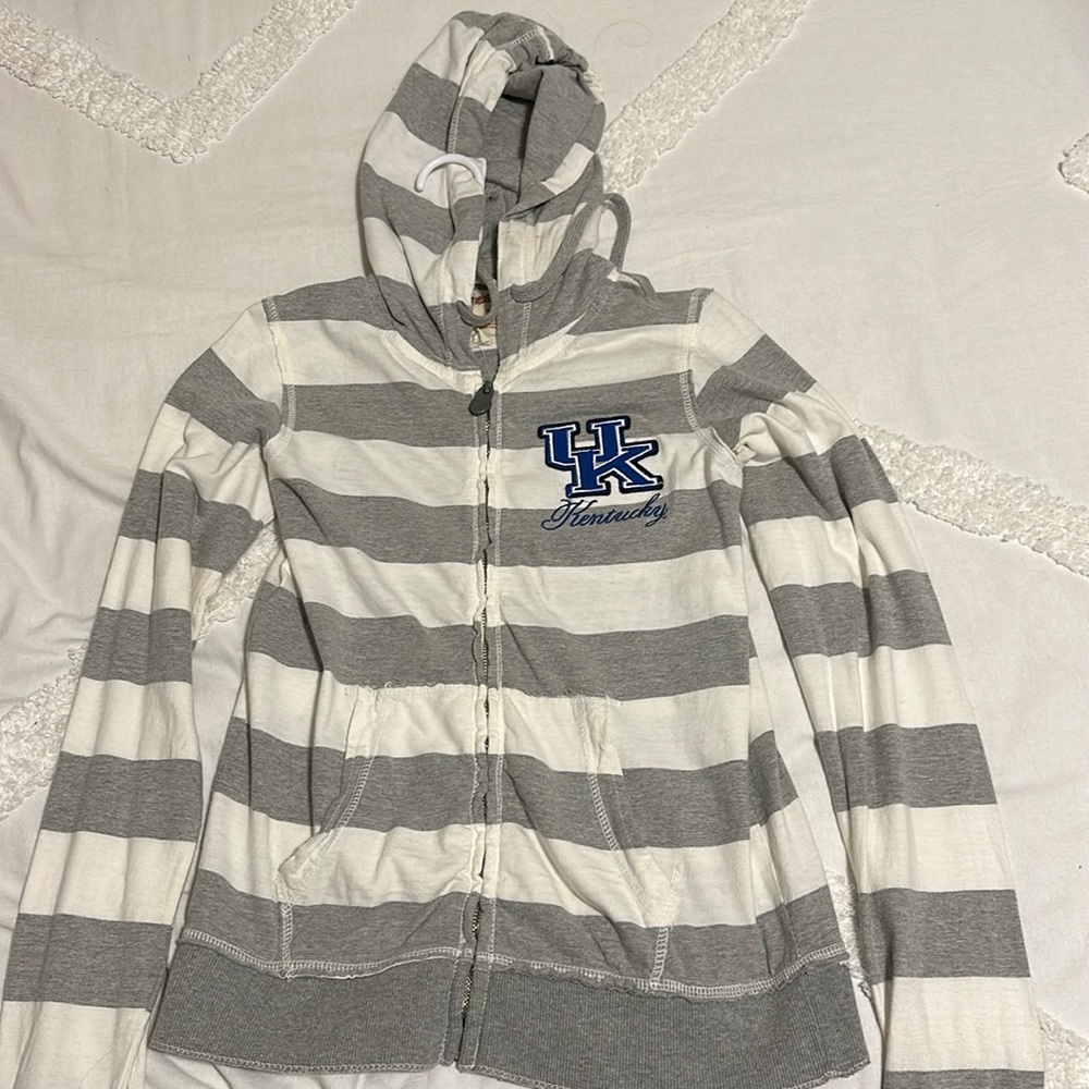 University of Kentucky UK striped zip hoodie